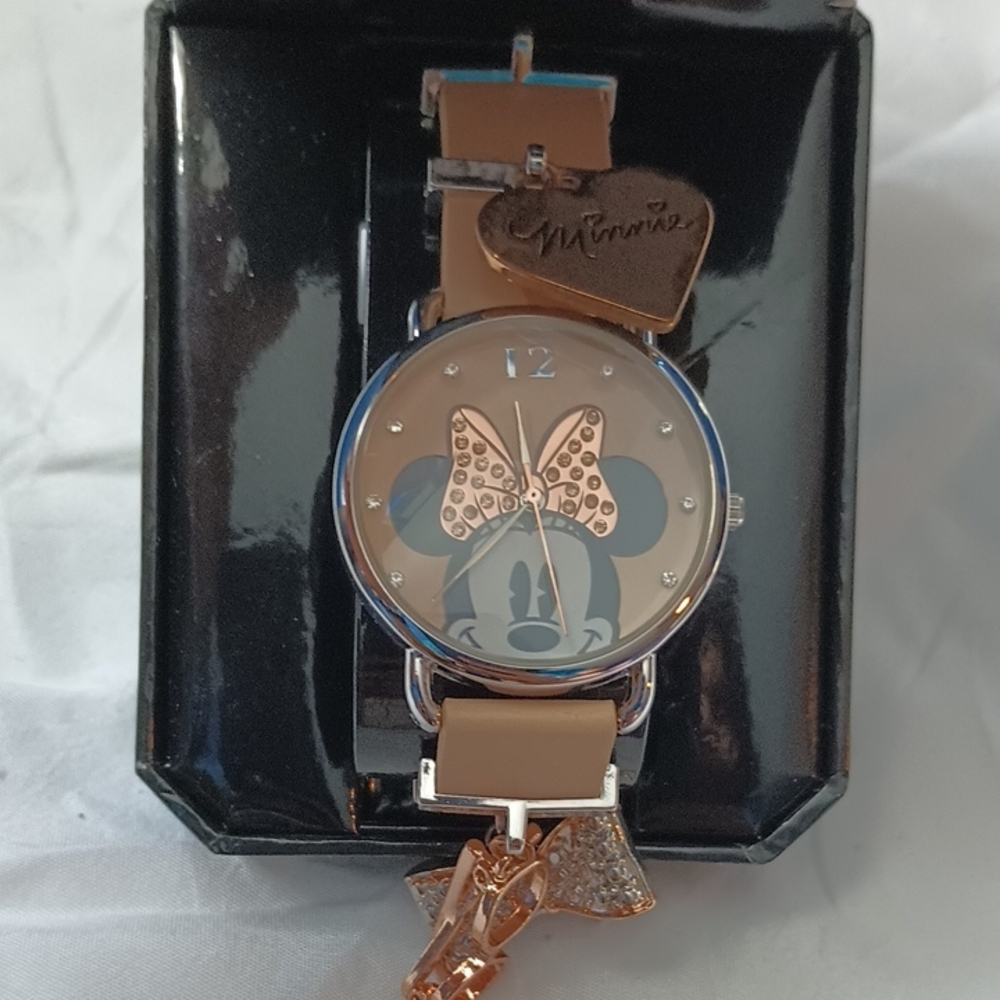 Disney Minnie Mouse Tan and Gold Watch